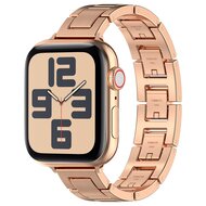 Schlankes Edelstahlband mit Schnellverschluss (small) - Ros&eacute;gold - Geeignet f&uuml;r Apple Watch 38mm / 40mm / 41mm / 42mm