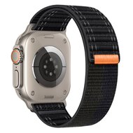Nylon Wave Armband - Schwarz - Geeignet f&uuml;r Apple Watch 44mm / 45mm / 46mm / 49mm