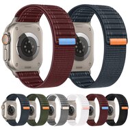 Nylon Wave Armband - Schwarz - Geeignet f&uuml;r Apple Watch 44mm / 45mm / 46mm / 49mm