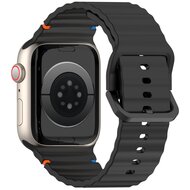 Wave Sportband - Schwarz - Geeignet f&uuml;r Apple Watch 38mm / 40mm / 41mm / 42mm