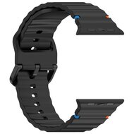Wave Sportband - Schwarz - Geeignet f&uuml;r Apple Watch 38mm / 40mm / 41mm / 42mm