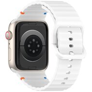 Wave Sportband - Wei&szlig; - Geeignet f&uuml;r Apple Watch 38mm / 40mm / 41mm / 42mm