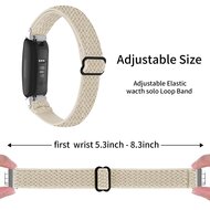 Fitbit Inspire 3 &ndash; Elastisches Solo Loop Nylonarmband - Beige