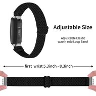 Fitbit Inspire 3 &ndash; Elastisches Solo Loop Nylonarmband - Schwarz