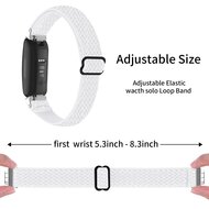 Fitbit Inspire 3 &ndash; Elastisches Solo Loop Nylonarmband - Wei&szlig;