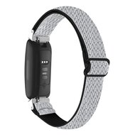 Fitbit Inspire 3 &ndash; Elastisches Solo Loop Nylonarmband - Schwarz/Wei&szlig;