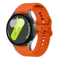 Wave Sportarmband mit Druckknopf - Gr&ouml;&szlig;e: M/L - Orange - Samsung Galaxy watch 7 - 40mm / 44mm &amp; Watch FE