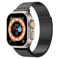 Edelstahl Loop Band - Schwarz - Extra stark - Geeignet f&uuml;r Apple Watch 44mm / 45mm / 46mm / 49mm