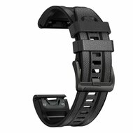 Leder + Silikonarmband - Dunkelgrau - Garmin Epix Pro Gen 2 (51mm) / Quatix 7X / 6X &amp; Tactix 7 (pro)