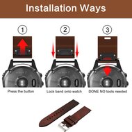 Lederband - Schwarz - Garmin Fenix 7X / 6X / 5X