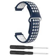 Silikon-Sportband - Blau + Wei&szlig; - Garmin Forerunner 220 / 230 / 235 / 620 / 630 / 735 (XT)