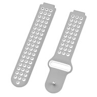 Silikon-Sportarmband - Grau + Wei&szlig; - Garmin Forerunner 220 / 230 / 235 / 620 / 630 / 735 (XT)