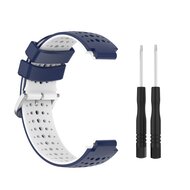 Silikon-Punktmuster-Armband - Dunkelblau + Wei&szlig; - Garmin Forerunner 220 / 230 / 235 / 620 / 630 / 735 (XT)