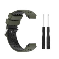Silikon-Punktmuster-Armband - Dunkelgr&uuml;n + Schwarz - Garmin Forerunner 220 / 230 / 235 / 620 / 630 / 735 (XT)
