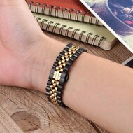 Stahlband - Schwarz mit Gold - Garmin Vivoactive 4 / 4L