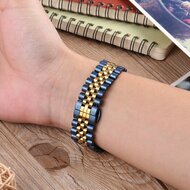 Stahlband - Dunkelblau mit Gold - Garmin Vivoactive 4 / 4L