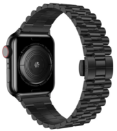 Metallgliederarmband - Schwarz - Geeignet f&uuml;r Apple Watch 38mm / 40mm / 41mm / 42mm
