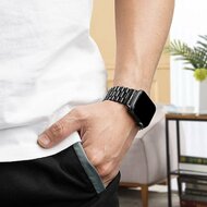 Metallgliederarmband - Schwarz - Geeignet f&uuml;r Apple Watch 44mm / 45mm / 46mm / 49mm