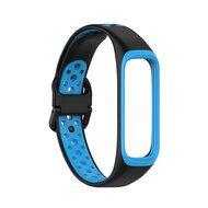 Silikonband 2 Farben - Schwarz / Blau - Samsung Galaxy Fit 2
