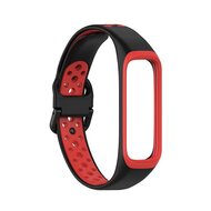 Silikonband 2 Farben - Schwarz / Rot - Samsung Galaxy Fit 2