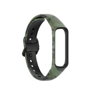 Silikonband mit Druck - Camouflage gr&uuml;n - Samsung Galaxy Fit 2