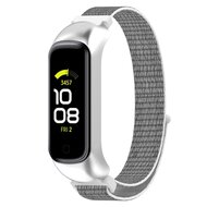 Nylon Sport Loop Armband - Wei&szlig;/Grau - Samsung Galaxy Fit 2