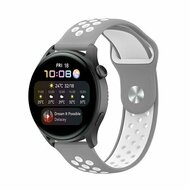 Sport Edition Silikonband - Grau + Wei&szlig; - Huawei Watch 4 (pro) / 3 (pro) / Ultimate