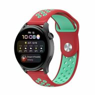 Sport Edition Silikonband - Rot + mintgr&uuml;n - Huawei Watch 4 (pro) / 3 (pro) / Ultimate
