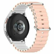 Ocean Style Silikonarmband - Hellrosa / Wei&szlig; - Huawei Watch 4 (pro) / 3 (pro) / Ultimate