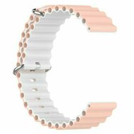Ocean Style Silikonarmband - Hellrosa / Wei&szlig; - Huawei Watch 4 (pro) / 3 (pro) / Ultimate
