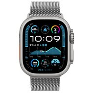 Milanaise Loop Band mit Schnappverschluss - Silber - Geeignet f&uuml;r Apple Watch 44mm / 45mm / 46mm / 49mm