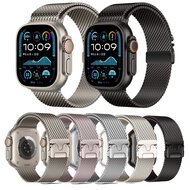 Milanaise Loop-Band mit Schnappverschluss - Farbe Titan - Geeignet f&uuml;r Apple Watch 44mm / 45mm / 46mm / 49mm