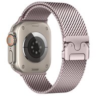 Milanaise Loop Band mit Schnappverschluss - Pink Pink - Geeignet f&uuml;r Apple Watch 44mm / 45mm / 46mm / 49mm