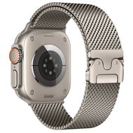 Milanaise Loop-Band mit Schnappverschluss - Farbe Titan - Geeignet f&uuml;r Apple Watch 38mm / 40mm / 41mm / 42mm