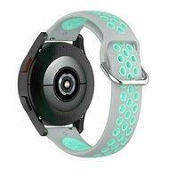 Silikon-Sportband mit Schnalle - Grau + T&uuml;rkis - Huawei Watch 4 (pro) / 3 (pro) / Ultimate
