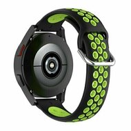 Silikon-Sportband mit Schnalle - Schwarz + Gr&uuml;n - Huawei Watch 4 (pro) / 3 (pro) / Ultimate