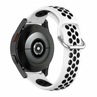 Silikon-Sportband mit Schnalle - Wei&szlig; + Schwarz - Huawei Watch 4 (pro) / 3 (pro) / Ultimate