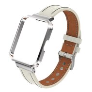 Lederarmband mit H&uuml;lle - Creme-Wei&szlig; - Xiaomi Redmi Watch 2 (Lite)