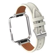 Lederarmband mit H&uuml;lle - Creme-Wei&szlig; - Xiaomi Redmi Watch 2 (Lite)