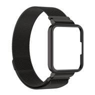 Milanaise Armband mit H&uuml;lle - Schwarz - Xiaomi Redmi Watch 2 (Lite)