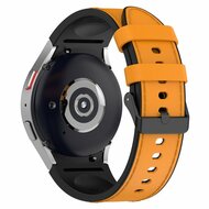 Leder + Silikonband - Gr&ouml;&szlig;e: klein - Ocker - Samsung Galaxy Watch 5 (Pro) - 40mm / 44mm / 45mm
