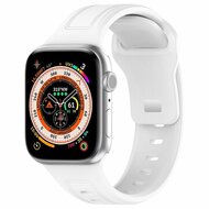 Quadratisches Silikonarmband - Wei&szlig; - Geeignet f&uuml;r Apple Watch 38mm / 40mm / 41mm / 42mm