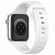 Quadratisches Silikonarmband - Wei&szlig; - Geeignet f&uuml;r Apple Watch 38mm / 40mm / 41mm / 42mm