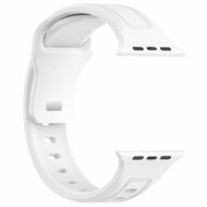 Quadratisches Silikonarmband - Wei&szlig; - Geeignet f&uuml;r Apple Watch 38mm / 40mm / 41mm / 42mm