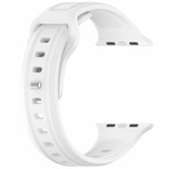 Quadratisches Silikonarmband - Wei&szlig; - Geeignet f&uuml;r Apple Watch 38mm / 40mm / 41mm / 42mm