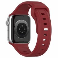 Quadratisches Silikonarmband - Bordeaux - Geeignet f&uuml;r Apple Watch 38mm / 40mm / 41mm / 42mm