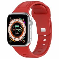 Quadratisches Silikonarmband - Rot - Geeignet f&uuml;r Apple Watch 38mm / 40mm / 41mm / 42mm