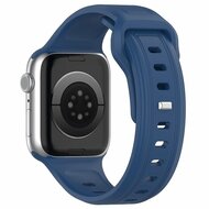 Quadratisches Silikonarmband - Dunkelblau - Geeignet f&uuml;r Apple Watch 38mm / 40mm / 41mm / 42mm