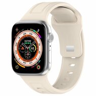 Quadratisches Silikonarmband - Beige - Geeignet f&uuml;r Apple Watch 38mm / 40mm / 41mm / 42mm