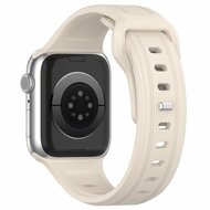 Quadratisches Silikonarmband - Beige - Geeignet f&uuml;r Apple Watch 38mm / 40mm / 41mm / 42mm